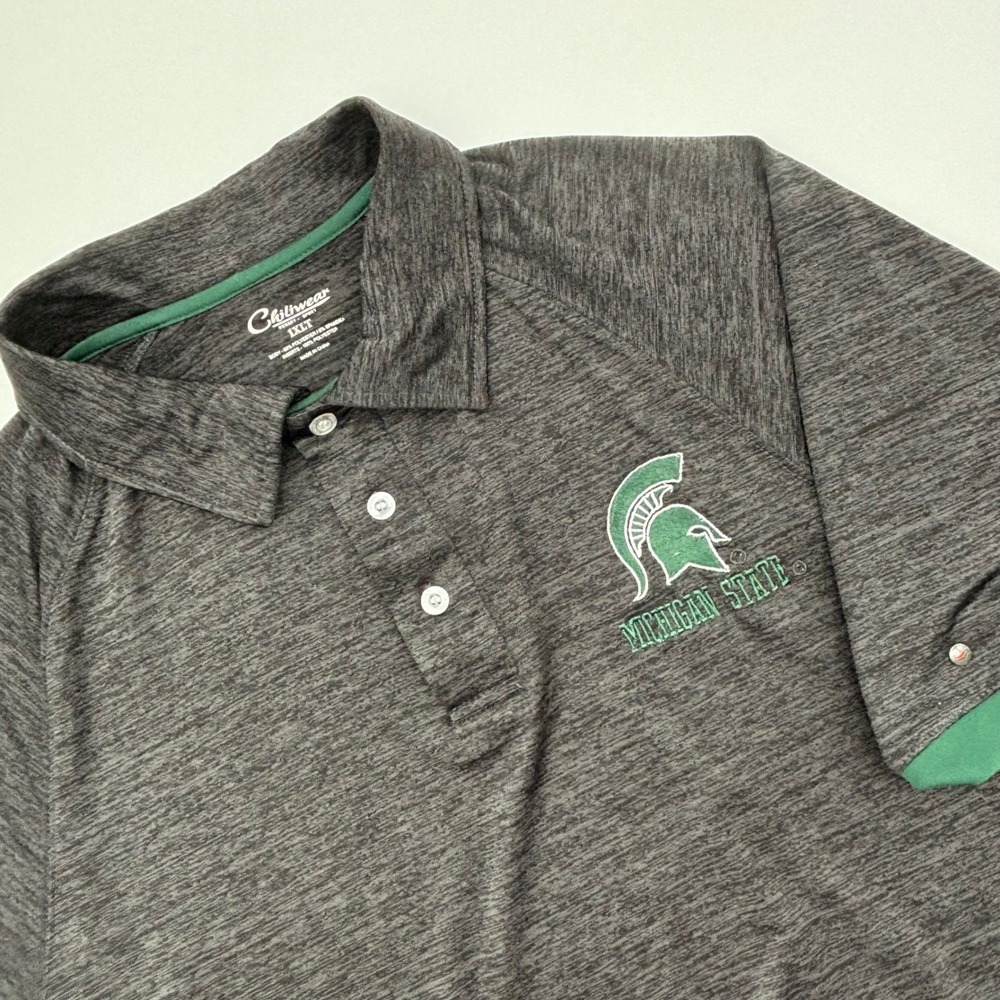 Chiliwear Michigan‎ State Spartans Polo Shirt Men's 1XLT Golf Sport